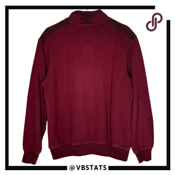 Brax Men's Feel Good Sean Campus Rib Quarter Zip Sweater Red Size Medium - Picture 2 of 7